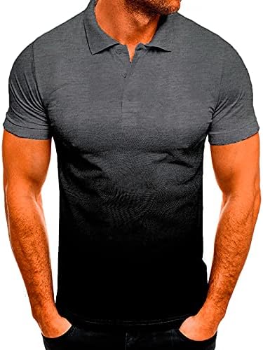 חולצת שרוול קצרה לגברים אופנה מזדמנת אופנה תלת מימד הדפסת שיפוע דו דש פלוס חולצה ספורטיבית בגודל