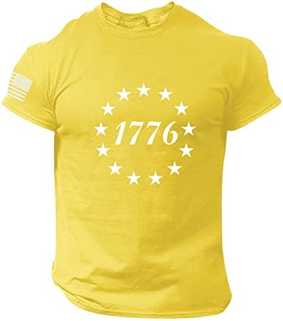 Dgztwll 4 ​​ביולי חולצות לגברים גדולים וגבוהים 1776 חולצות פטריוטיות חידוש ארהב דגל גרפיקה צבאית גרפית חולצה