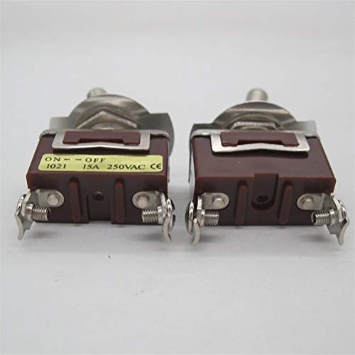 OUTVI 3PCS כבד כבד 20A 125V 15A 250V SPST 2 PIN מסוף הפעלה/כיבוי מתג מתג נדנדה מתכת