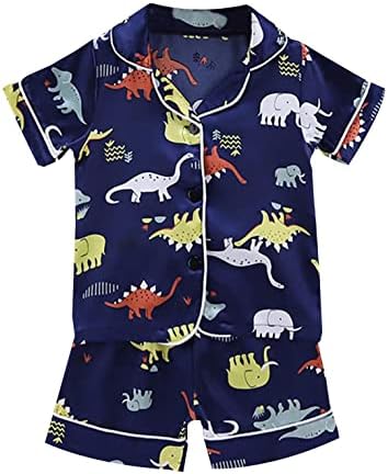 לילה סט בני חולצה בני תינוק פעוט ילדים דינוזאור סט לא מכנסיים הלבשת בגדי חלוק רחצה לילדים