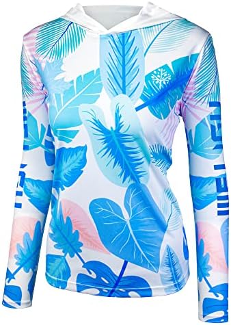 חולצות UV Weligu לנשים שרוולים ארוכים הגנה על שמש חולצה עם ברדס קלים טיולים קלים דיג ספורט חיצוני