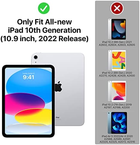 מארז הדור העשירי של Moko iPad 2022, מארז הכיסוי החכם לאייפד 10th Gen 10.9 אינץ