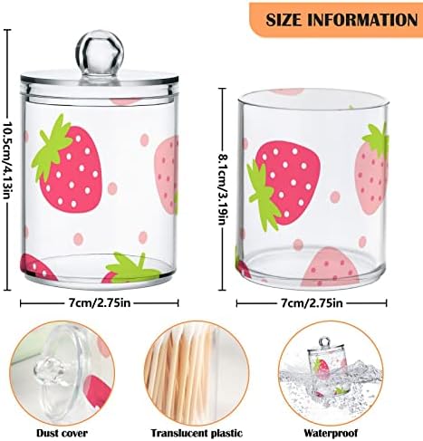 Umiriko Frawberry Friber Frue QTIP מחזיק מתקן לספוגי כותנה 4 חבילות צנצנות מרקכיות לכדור כותנה 20803701