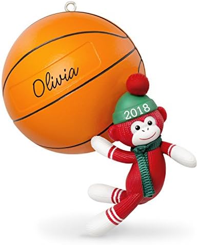 סימן היכר מזכרת אישית חג המולד קישוט 2018 שנה מיום, כדורסל כוכב גרב קוף