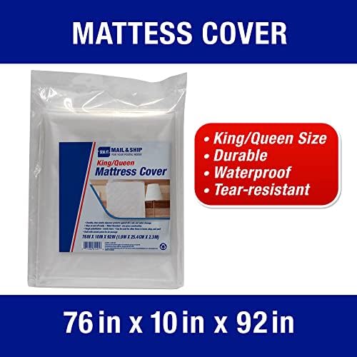 Seal-It Mail and Ship Cover Cover for Moving & Storage, King/Queen, 76 x 10 x 92