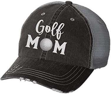 אמה ספורט לנשים נשים רקומות כובע משאיות במצוקה, שחור, אמא גולף