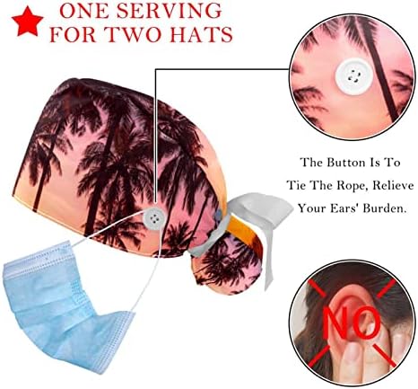 כובע עבודה של 2 PCS עם סרט כפתור לאחור לאחור חום אסתטי מרקם מרקם קוקו כובעי קוקו לנשים