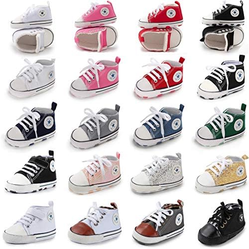 Kidsun Unisex Baby Boys בנות גבוהות נעלי ספורט גבוהות אנטי-החלקה יולדת תינוקות יילודים יולדים ראשונים נעלי קנבס