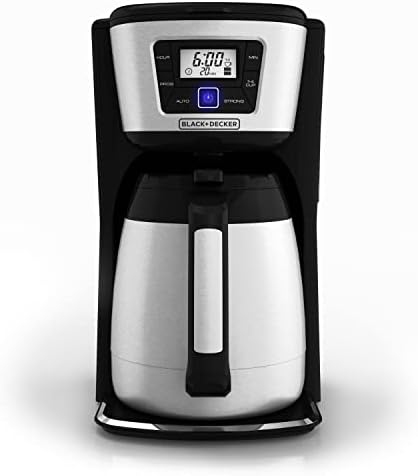 מכונת קפה תרמית שחורה+דקר 12 כוסות, שחור / כסף, 2035ב