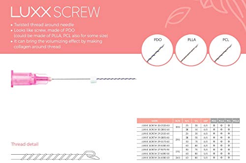 Luxx PLLA חוט/הפנים/גוף הרמת/ללא COG/TYPE יחיד/20 THREAD/מיוצר ב- S.Korea