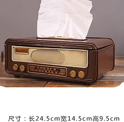 EEQEMG רטרו צורת רדיו קופסת נייר קופסת מפיות קופסת אחסון קופסת מכולה נייר מגבת מגבת קופסת רקמות למשרד