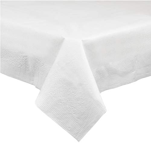 פלסטיק חד פעמי 3 רובדי נייר & מגבר; מפת שולחן פלסטיק סופג, עמיד למים, כיסוי שולחן לבן עבור שולחנות מלבן