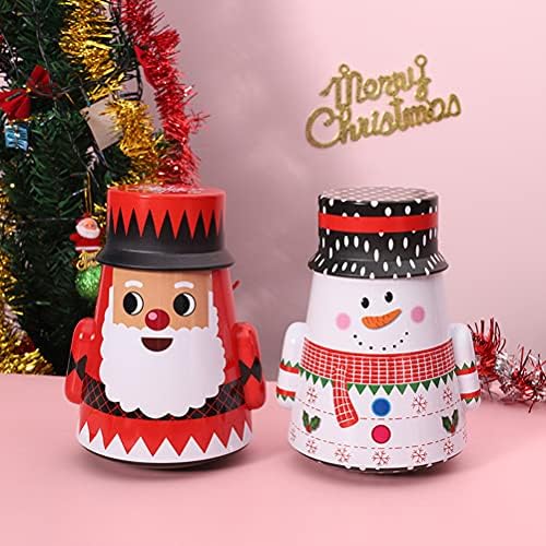 DOITOOL 1PC לחג המולד כוס ברזל ממתקים קופסת תה אחסון עוגיות קופסאות עוגיות לעיצוב חג המולד המשפחתי