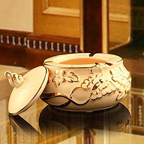 קישוטים של שיסיאן y-lkun Craft Craft Craptray Ceramic עם מכסה מתנת סלון פרפר מוזהב מצויר ביד עם מכסה