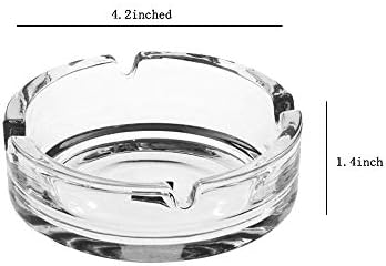 מאפרה, אפרות צלול עגולים זכוכית כוסית 4.2 אינץ 'בקוטר אלגנטי עגול