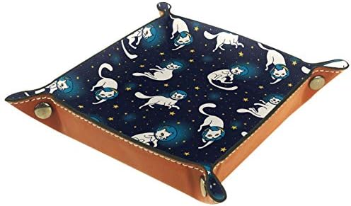 שטח Lyetny גלקסי אסטרונאוט חתולי כוכבים מארגן דפוס מגש מגש אחסון מיטה מיטה מיטה קאדי שולחן עבודה