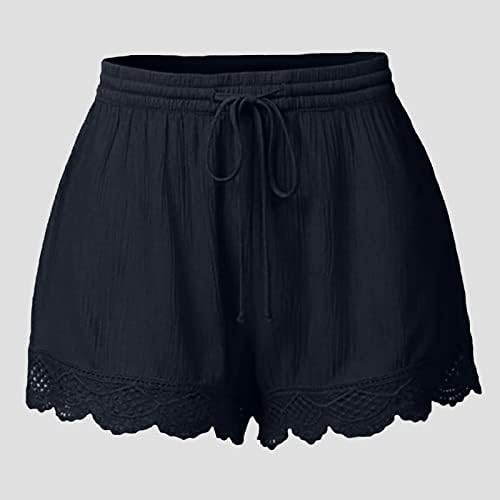 מכנסי נשים קצרים נוח נשים קיץ תחרה אופנתית בתוספת חבל גודל מכנסיים קצרים יוגה ספורט שני תלבושות מכנסיים