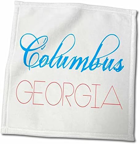 ערים אמריקאיות 3DROSE - קולומבוס ג'ורג'יה, כחול, אדום על לבן - מגבות