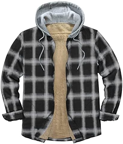 מעילי חולצות פלנל מרופדים של גברים מרופדים כפתור מזדמן כפתור סתיו חם סתיו חורף מעיל מעיל משובץ מעיל חורף