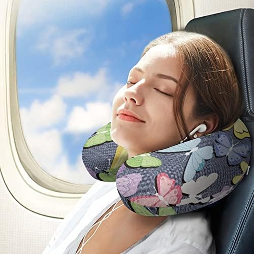 דפוס פרפרים על נסיעות בצוואר כרית זיכרון קצף טיסת ראש משענת ראש שינה תמיכה בראש למשרד מכוניות מטוסים