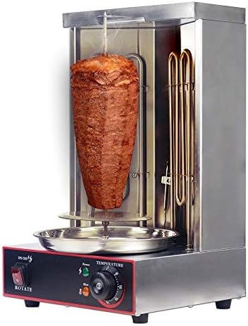 NJTFHU תורם KEBAB מכונת שווארמה אנכי גריל חשמלי אנכי מסחרי מסחרי תנור נירוסטה בשר בשר עם צינור