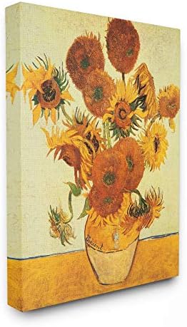 Suppell Industries Sunflowers ציור קלאסי, עיצוב מאת וינסנט ואן גוך קיר אמנות, 24 x 30, בד