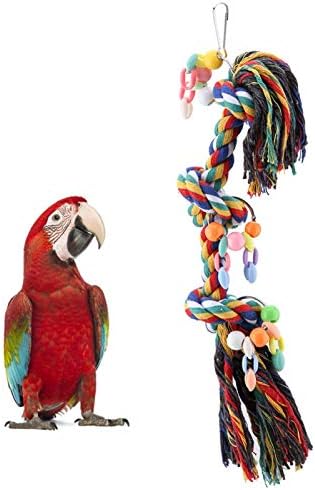 גלוגלו צעצועים לעיסת ציפורים, תוכי חוטים צבעוניים חוטים משחקים תלויים צעצועים לחיית מחמד קשרי ציפורים חוסמים