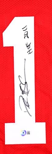 Deion Sanders חתימה אדומה אדומה סטיץ