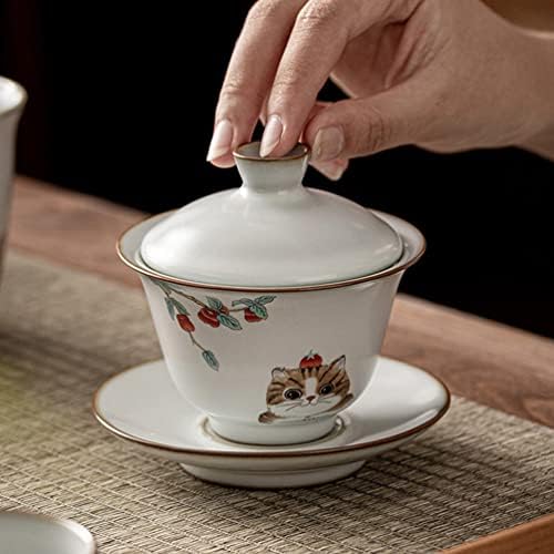 סט תה טורקי 1 סט כוסות תה קרמיקה כוסות תה קרמיקה וקערת תה קערת תה סין חרסינה קונגפו תה מסורת