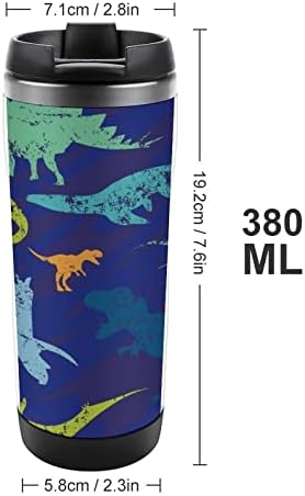 רטרו דינוזאור הדפס מסעות קפה ספלי קפה עם כוסות מבודדות מכסה בקבוק מים קיר כפול