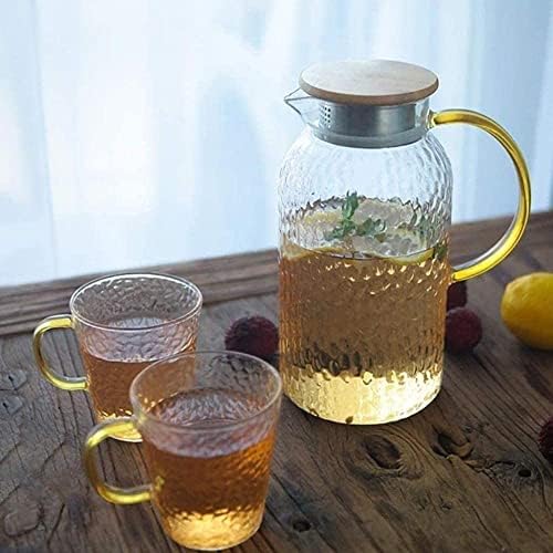 סיר תה צמחים קומקום קומקום קומקום כוס זכוכית קנקן קומקום קרות קל לניקוי אידיאלי לבקבוקי קפה קר עם חלב וכוס תה מיץ