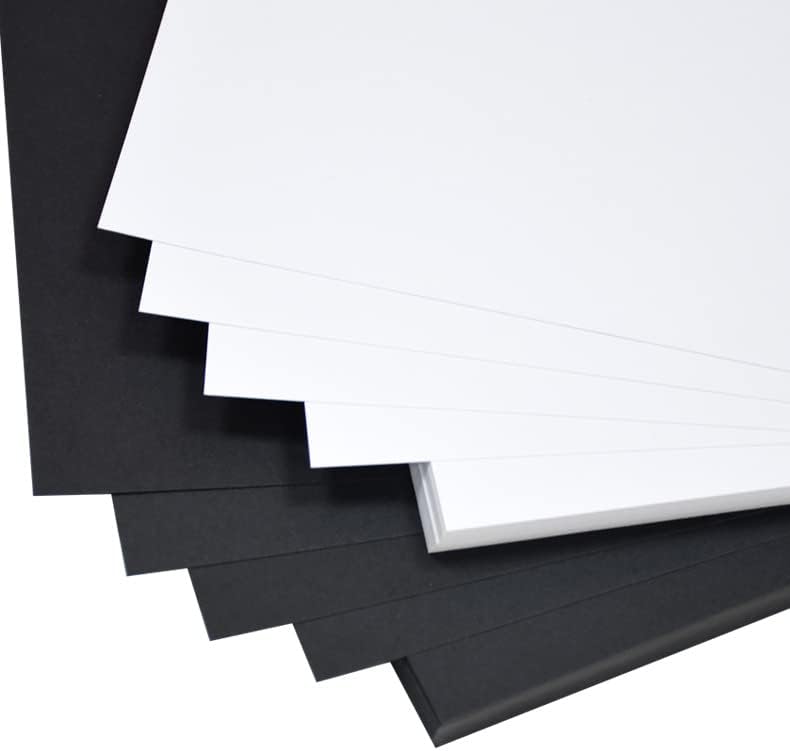 נייר קרטון מעורב שחור לבן, נייר עבה של 30 גיליונות 92 ליברות/250 גרם נייר צבעוני. 8.5 על 11 אינץ', כיסוי משקל