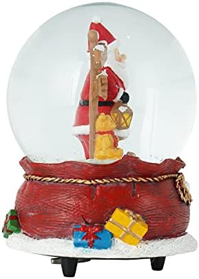 גלובוס שלג נצנצים גלובוס קישוט גלובוס מוזיקלי גלובוס שלג מחזות אנו מאחלים לכם חג שמח, 100 ממ, סנטה קלאוס ודוב