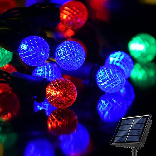 אורות חג מולד סולאריים של Twongift Globe חיצוניים, אורות פיות פירות רב -צבעוניים בגן 23ft, אורות פטיו סולאריים