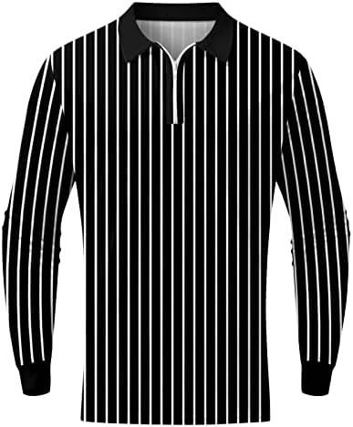 חולצות פולו רוכסן ZDDO לשרוול ארוך גברים מזדמנים מתאימים וינטג 'משובץ אימון מפוס
