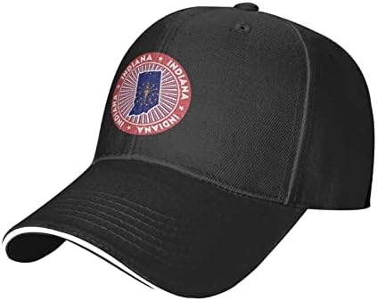 אגוז אינדיאנה אינדיאנה דגל מדינת כובע בייסבול כובעים כובעי קאובוי מתכווננים מתכווננים כובע ההיפ-הופ של האישה