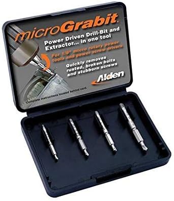 Alden 4507p Grabit Micro Brack Extractor 4 ערכת חתיכות - מסיר בורג ובורג קטן - תוצרת ארהב