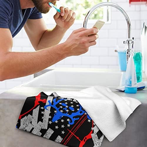 ציד קשת אמריקאי ארהב דגל מגבות פנים מגבות פרימיום מגבות כביסה מטלית לשטוף למלון ספא וחדר אמבטיה