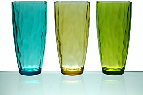 23 עוז חינם אקריליק פלסטיק אייס תה כוס זכוכית כוס סט של 6-מגוון צבעים דפ131