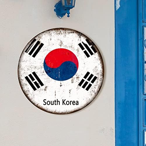 דגל דרום קוריאה שלט דלת ברוך הבא שלט קוריאה שלט מתכת פטריוטי תפאורה פטריוטית קאנטרי קיר קיר קיר חווה חווה שלט