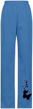 מכנסיים קצוצים של Rongxi לנשים משרד נשים מכנסיים עם כיסים רגל רחבה מכנסיים רכים קזלים קלים קלים מודפסים