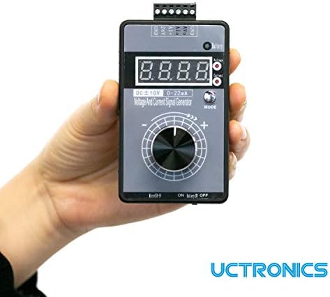 מחולל אותות UCTRONICS 4-20MA, משודרג DC ± 10V 0-20MA זרם מתח אנלוגי סימולטור אנלוגי, סוללה נטענת