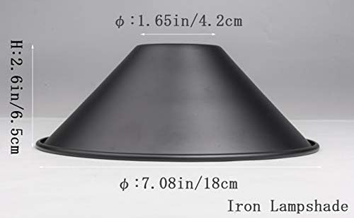 4-חבילה 7.08 תעשייתי בציר מתכת הנורה משמר שחור קונוס ברזל תקרה מחזיק עשה זאת בעצמך אור צל דקורטיבי החלפת מנורת