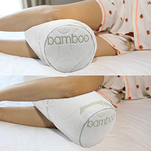 Kingnex כרית גליל חיזוק מתכווננת לשינה על גב או צד מתחת לברך כדי להקלה על כאבי גב תחתון בין רגליים עבור