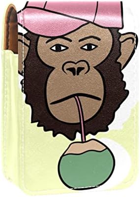 אוריואקאן שפתון מקרה עם מראה חמוד נייד איפור תיק קוסמטי פאוץ, קריקטורה בעלי החיים אורנגאוטן