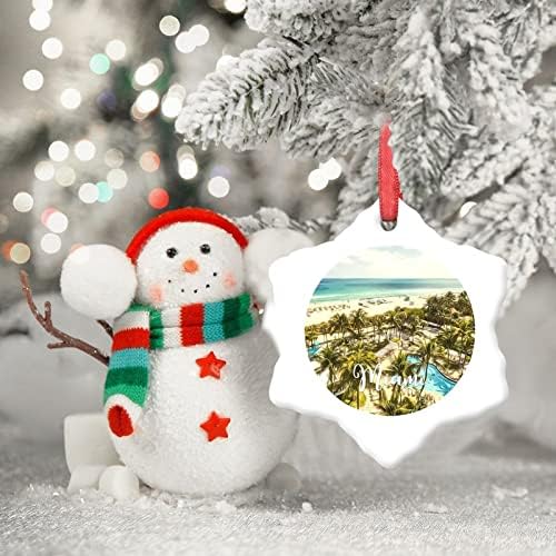 מיאמי מרכז העיר קישוטי חג המולד 2022 פלורידה ארהב נסיעות מזכרת תליית עץ חג המולד קישוט