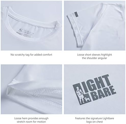 חולצות טריקו של שרוול קצר של Lightbare Fit's Short חולצות אנטי-אודור קלות לחולצת ספורט אימון ריצה