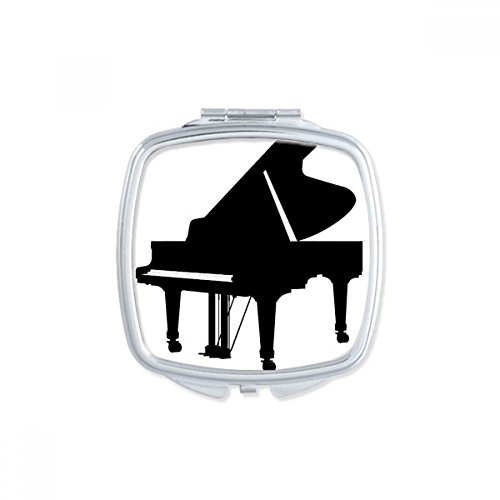פסנתר קלאסי מוסיקה מכשיר דפוס כיכר מראה נייד קומפקטי כיס איפור כפול צדדי זכוכית