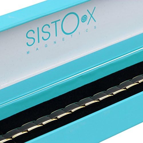 Sisto-X Titanium צמיד מגנטי שחור/זהב באלי מגנטים אדמה נדירים ריפוי 21 סמ שחור