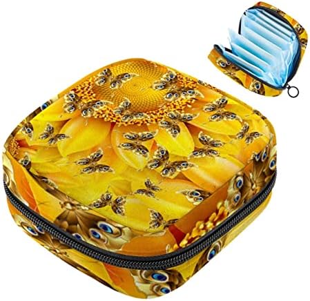 מפית סניטרית אחסון תיק, תקופת תיק, כרית סניטרית פאוץ, קטן איפור תיק, פרח זהב פרפרים